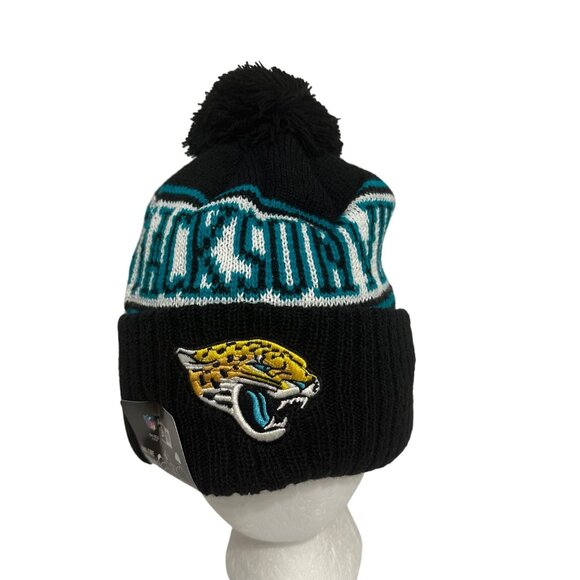 New Era Jacksonville Jaguars NFL Removeable Pom Knit Beanie One Size Football - Picture 4 of 7